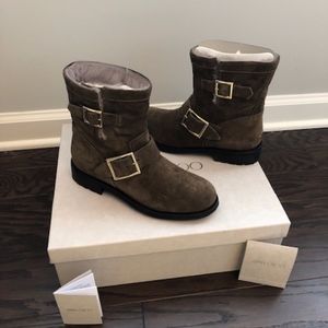 BRAND NEW Jimmy Choo Youth boot with Rabbit Fur